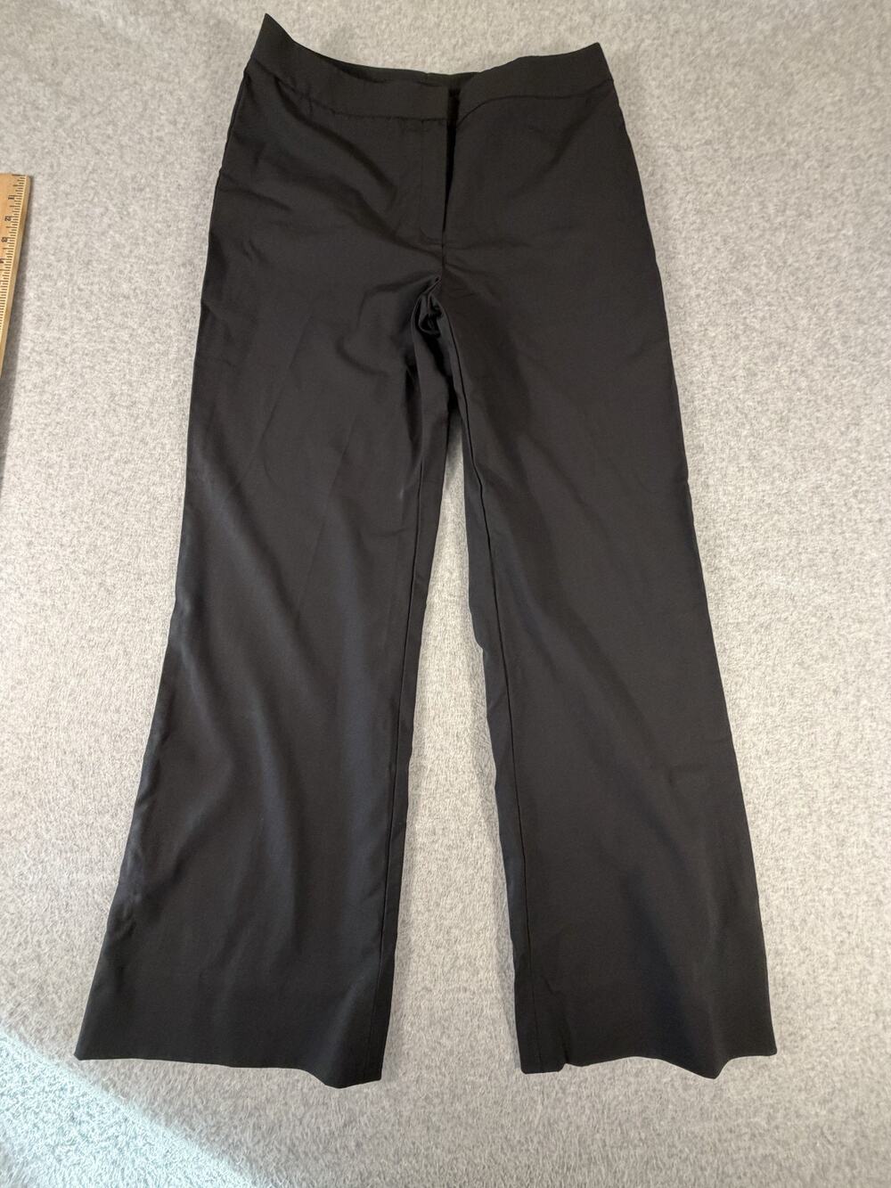 Lafayette 148 New York Black Career Dress Pants Size 8 Wide Leg High Rise